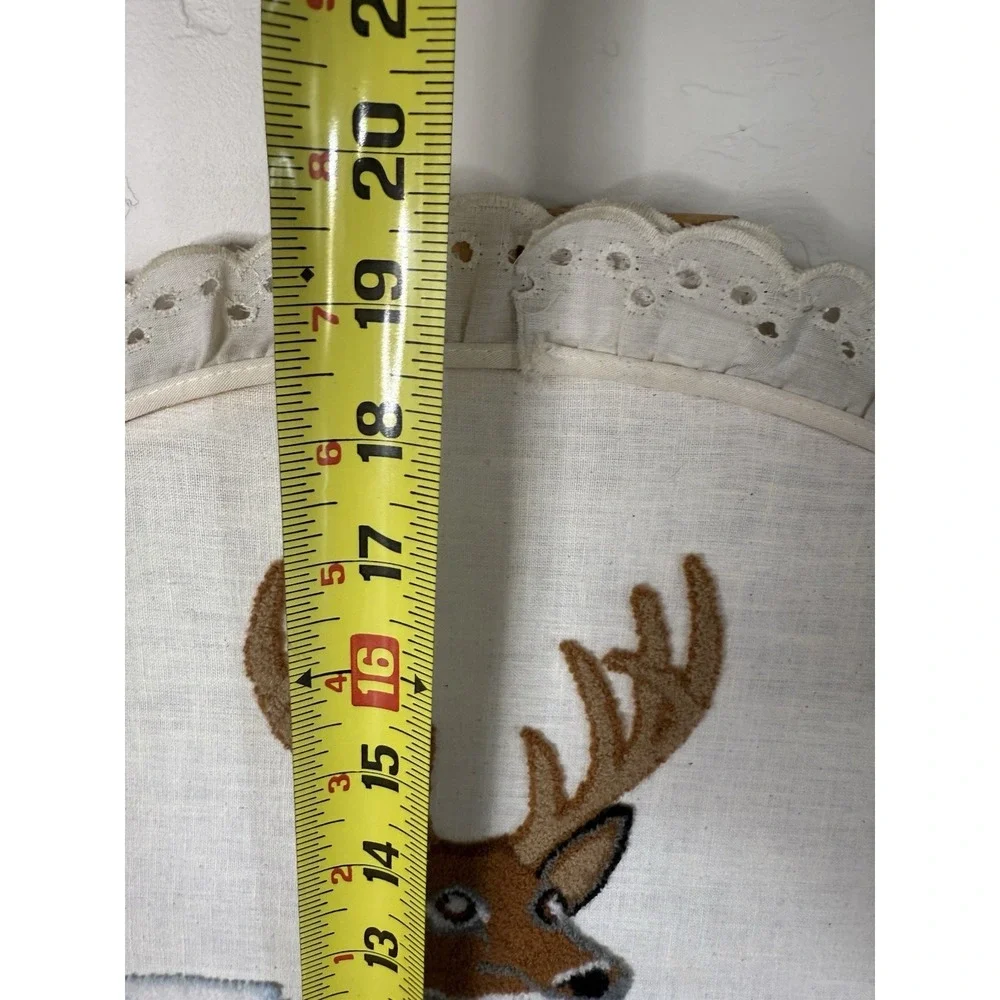 2 Pair Deer Embroidery Hoops Bucks Stamped Canvas Needlepoints 18 x 18